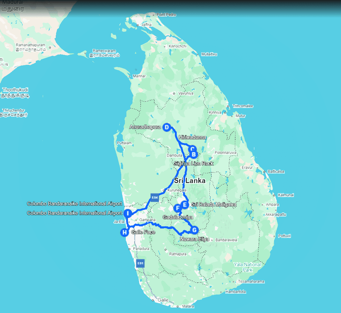 Old Kindoms to Cold Hilly Towns Journey Route