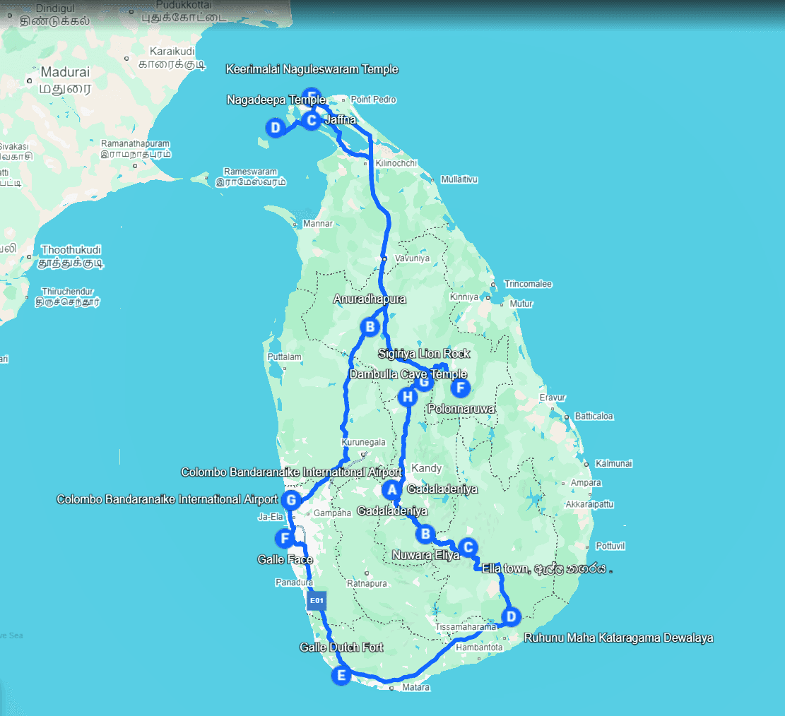 Full Cultural Experience Journey Route